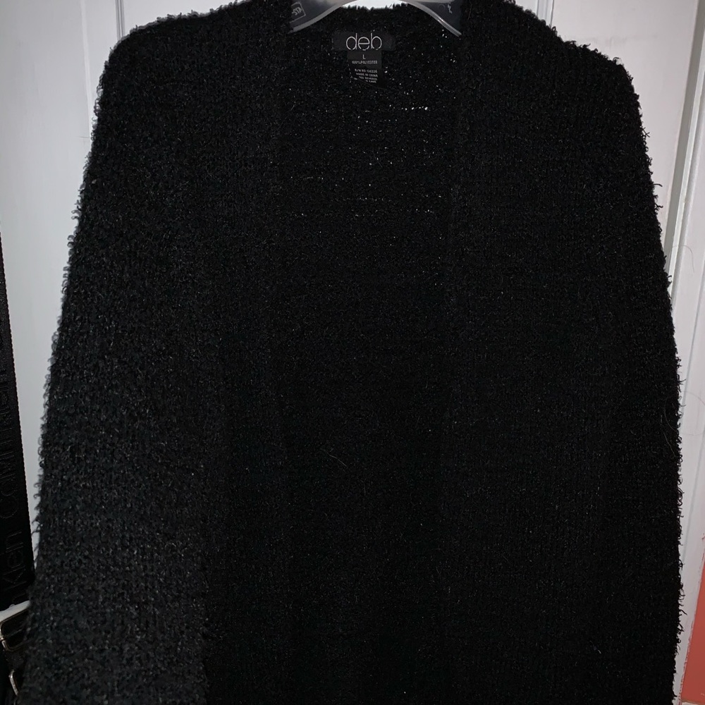 Fuzzy Black Cardigan